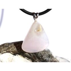 Chalcedon rosa (Rosenchalcedon) Trommelstein Anhänger Silberöse - Sonderqualität - Rarität - ca. 2,6 cm x 1,8 cm x 0,9 cm