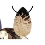 Versteinertes Palmholz XXXL Schmuckstein Cabochon / Scheibenstein gebohrt - AA-Sonderqualit&auml;t - ca. 5,1 cm x 2,1 cm x 0,9 cm