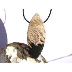Versteinertes Palmholz XXXL Schmuckstein Cabochon / Scheibenstein gebohrt - AA-Sonderqualität - ca. 6,5 cm x 2,5 cm x 0,9 cm