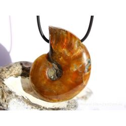 Ammonit XXXL Schmuckstein gebohrt (ganz - irisierend) - Sonderqualität - ca. 5 cm x 3,9 cm x 1,4 cm