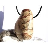 Landschaftsjaspis XXL Trommelstein gebohrt - Sonderqualität - ca. 4,9 cm x 3,1 cm x 1,5 cm