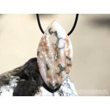 Ozeanachat XXXL Schmuckstein Cabochon / Scheibenstein gebohrt (Ozeanchalcedon / Ozeanjaspis) - Sonderqualit&auml;t - ca. 6 cm x 3,1 cm x 0,9 cm