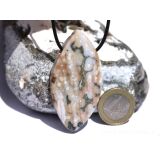 Ozeanachat XXXL Schmuckstein Cabochon / Scheibenstein gebohrt (Ozeanchalcedon / Ozeanjaspis) - Sonderqualit&auml;t - ca. 6 cm x 3,1 cm x 0,9 cm