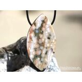 Ozeanachat XXXL Schmuckstein Cabochon / Scheibenstein gebohrt (Ozeanchalcedon / Ozeanjaspis) - Sonderqualit&auml;t - ca. 6 cm x 3,1 cm x 0,9 cm