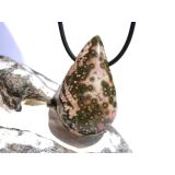 Ozeanachat XXL Schmuckstein gebohrt (Ozeanchalcedon / Ozeanjaspis) - Sonderqualit&auml;t - ca. 4,2 cm x 2,5 cm x 1,7 cm