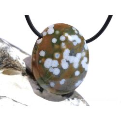 Ozeanachat Schmuckstein Cabochon gebohrt (Ozeanchalcedon / Ozeanjaspis) - Sonderqualität - ca. 3,3 cm x 2,7 cm x 1,2 cm
