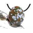 Ozeanachat Schmuckstein Cabochon gebohrt (Ozeanchalcedon / Ozeanjaspis) - Sonderqualität - ca. 3,3 cm x 2,7 cm x 1,2 cm