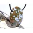 Ozeanachat Schmuckstein Cabochon gebohrt (Ozeanchalcedon / Ozeanjaspis) - Sonderqualität - ca. 3,3 cm x 2,7 cm x 1,2 cm