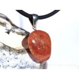 Sonnenstein Trommelstein / Schmuckstein Anh&auml;nger Silber&ouml;se - AA-Sonderqualit&auml;t - ca. 3,5 cm x 1,9 cm x 0,9 cm