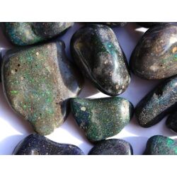 Honduras-Opal schwarz (Blackopal / Edelopal) Trommelsteine - Sonderqualität - Rarität - ca. 2 - 2,4 cm / ca. 5g/ St (Fairer Handel / GKS)