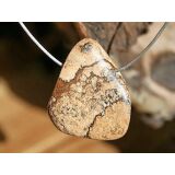 Landschaftsjaspis Trommelstein gebohrt - Sonderqualit&auml;t - ca. 3 cm x 2,5 cm x 1,5 cm (GKS)