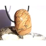 Landschaftsjaspis XXL Trommelstein / Schmuckstein gebohrt...