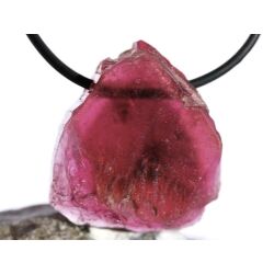 Turmalin rosa (Rubellit) Kristallquerschnitt / Schmuckstein gebohrt - Rarität - AA-Sonderqualität - Handarbeit - ca. 2,8 cm x 2,5 cm x 1 cm