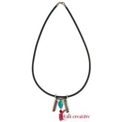 Kautschukband / Kautschuk-Reifen 925iger Silberverschluss schwarz, ca. 3 mm-Band / ca. 45 cm (f&uuml;r Bohrungen / gro&szlig;e &Ouml;sen ab 4 mm)