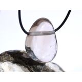 Rauchquarz hell XL Trommelstein gebohrt -...