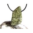 Schneeflockenepidot (Epidot-Feldspat) XXL Trommelstein / Schmuckstein gebohrt - Sonderqualität - ca. 4,2 cm x 2,3 cm x 1,5 cm (GKS)