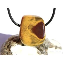 Tigereisen Trommelstein / Scheibenstein gebohrt - Sonderqualit&auml;t - ca. 2,7 cm x 2,2 cm x 1 cm