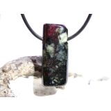 Eudialyt XL Stab-Schmuckstein / Scheibenstein gebohrt - Sonderqualität - Rarität - Handarbeit - ca. 3,4 cm x 1,4 cm x 0,9 cm