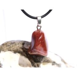 Mondolith (Eisenkiesel-Chalcedon) Trommelstein Anhänger Silberöse - Rarität - Sonderqualität - ca. 3,2 cm x 1,6 cm x 1,4 cm