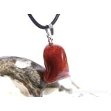 Mondolith (Eisenkiesel-Chalcedon) Trommelstein Anhänger Silberöse - Rarität - Sonderqualität - ca. 3,2 cm x 1,6 cm x 1,4 cm