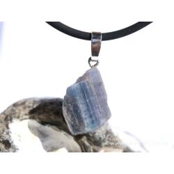 Turmalin Paraiba Kristallstab / Rohsteinform Anhänger Silberöse - Sonderqualität - Rarität - ca. 3,6 cm x 1,7 cm x 1 cm