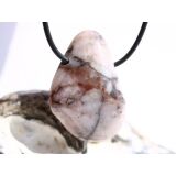 Erdbeerquarz XXL Trommelstein gebohrt - sch&ouml;ne...