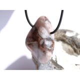 Erdbeerquarz XXL Trommelstein gebohrt - sch&ouml;ne Qualit&auml;t - ca. 3,9 cm x 2,6 cm x 1,4 cm (GKS)