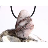 Erdbeerquarz XXL Trommelstein gebohrt - sch&ouml;ne Qualit&auml;t - ca. 3,9 cm x 2,6 cm x 1,4 cm (GKS)