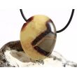 Septarie XL Schmuckstein Cabochon / Trommelstein gebohrt - Sonderqualität - ca. 3,8 cm x 3,1 cm x 1,1 cm