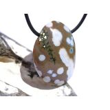 Ozeanachat Trommelstein gebohrt (Ozeanchalcedon /...