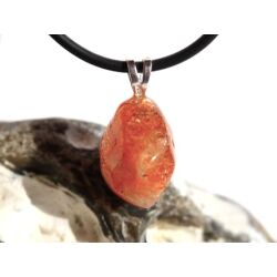 Sonnenstein Trommelstein Anhänger Silberöse Schmuckdose - AA-Sonderqualität - ca. 2,3 cm x 1,2 cm x 1,1 cm - Sonderpreis wg. Makel -