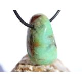 Chrysopras Trommelstein gebohrt - ca. 3,1 cm x 1,9 cm x 1,5 cm