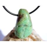 Chrysopras Trommelstein gebohrt - ca. 3,1 cm x 1,9 cm x 1,5 cm