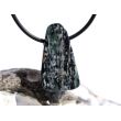 Glaukophan mit Granat / Glaukophanschiefer (Eklogit) Schmuckstein / Scheibenstein gebohrt - Sonderqualität - Handarbeit - ca. 3,1 cm x 1,7 cm x 0,6cm