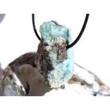 Larimar XXL Rohstein gebohrt  (Pektolith blau) -...