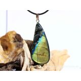 Spektrolith (Finnland) XXL Schmuckstein / Scheibenstein Anh&auml;nger Silber&ouml;se - AA-Sonderqualit&auml;t - Handarbeit - Rarit&auml;t - ca. 5,7 cm x 2,1 cm x 0,4 cm