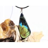 Spektrolith (Finnland) XXL Schmuckstein / Scheibenstein Anh&auml;nger Silber&ouml;se - AA-Sonderqualit&auml;t - Handarbeit - Rarit&auml;t - ca. 5,7 cm x 2,1 cm x 0,4 cm