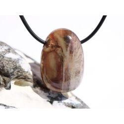 Versteinertes Holz Trommelstein gebohrt - Sonderqualität - ca. 3,1 cm x 2,1 cm x 1,5 cm