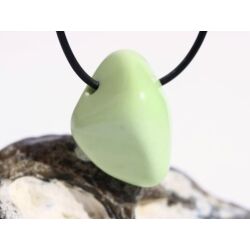 Zitronenchrysopras (Zitronenmagnesit) Trommelstein / Schmuckstein gebohrt - Sonderqualität - ca. 3,3 cm x 2,5 cm x 1,8 cm