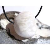 Skolezit (Zeolithe) Trommelstein / Schmuckstein gebohrt - Sonderqualit&auml;t - ca. 3,3 cm x 2,8 cm x 1,7 cm