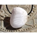 Skolezit (Zeolithe) Trommelstein / Schmuckstein gebohrt - Sonderqualit&auml;t - ca. 3,3 cm x 2,8 cm x 1,7 cm