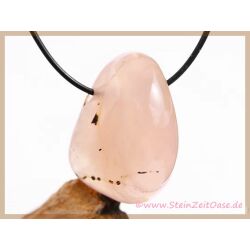Chalcedon rosa (Rosenchalcedon) XXL Trommelstein gebohrt - AA-Sonderqualität - Rarität - ca. 4 cm x 2,7 cm x 1,9 cm