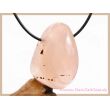 Chalcedon rosa (Rosenchalcedon) XXL Trommelstein gebohrt - AA-Sonderqualität - Rarität - ca. 4 cm x 2,7 cm x 1,9 cm
