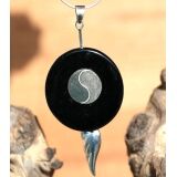 Donuthalter "Yin-Yang" - 17 x 17 mm, 925iger Silber, gl&auml;nzend + matt f&uuml;r 30 - 50 mm