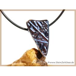 Silizium (Silicium) Schmuckstein / Scheibenstein gebohrt - AA-Sonderqualit&auml;t - Rarit&auml;t - Handarbeit - ca. 3 cm x 1,8 cm x 0,8 cm