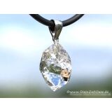 Herkimer Diamant Doppelender Kristall Anhänger Silberöse - AA-Sonderqualität - Rarität - ca. 3,5 cm x 1,6 cm x 1,5 cm