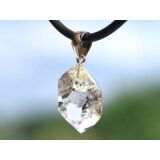 Herkimer Diamant Doppelender Kristall Anhänger Silberöse - AA-Sonderqualität - Rarität - ca. 3,5 cm x 1,6 cm x 1,5 cm