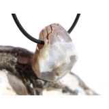 Schlangenhautachat Trommelstein gebohrt - Sonderqualit&auml;t - ca. 2,7 cm x 2,2 cm x 1,6 cm