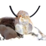 Schlangenhautachat Trommelstein gebohrt - Sonderqualit&auml;t - ca. 2,7 cm x 2,2 cm x 1,6 cm