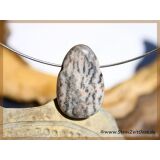 Zebra-Marmor Scheibenstein / Trommelstein gebohrt (Dolomit-Marmor / Marmor) - ca. 3 cm x 2 cm x 0,8 cm (GKS)